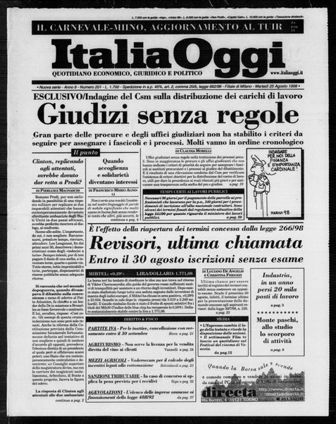 Italia oggi : quotidiano di economia finanza e politica